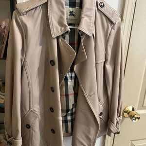 Burberry Beige Trench Coat 100% lamb skin